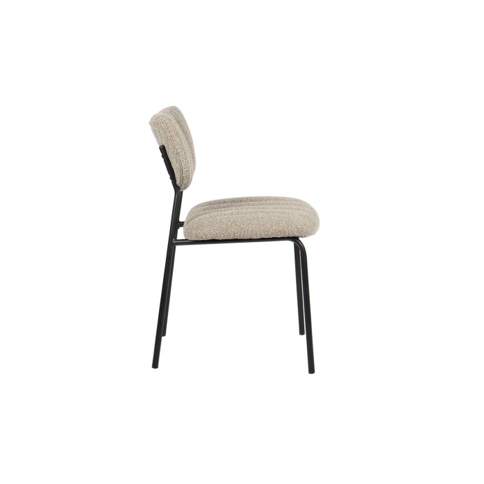 Lot de 2 chaises NORAYA – Tissu brun – Design épuré – Pieds métal – Confort compact et chaleureux 