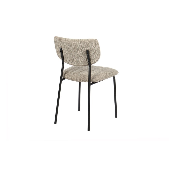 Lot de 2 chaises NORAYA – Tissu brun – Design épuré – Pieds métal – Confort compact et chaleureux 