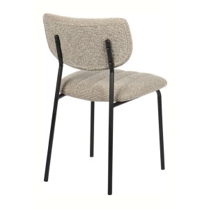 Lot de 2 chaises NORAYA – Tissu brun – Design épuré – Pieds métal – Confort compact et chaleureux 