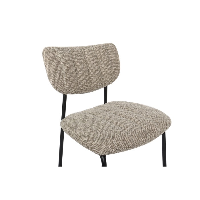 Lot de 2 chaises NORAYA – Tissu brun – Design épuré – Pieds métal – Confort compact et chaleureux 