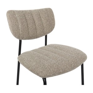 Lot de 2 chaises NORAYA – Tissu brun – Design épuré – Pieds métal – Confort compact et chaleureux 