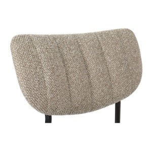 Lot de 2 chaises NORAYA – Tissu brun – Design épuré – Pieds métal – Confort compact et chaleureux 