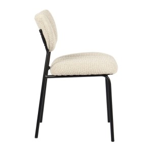 Lot de 2 chaises NORAYA – Tissu beige – Pieds métal – Design compact – Élégance naturelle et épurée 