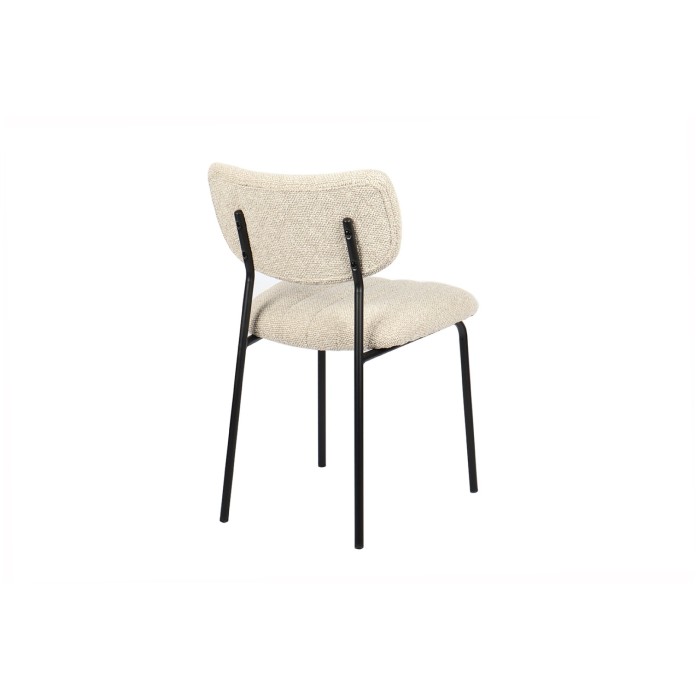 Lot de 2 chaises NORAYA – Tissu beige – Pieds métal – Design compact – Élégance naturelle et épurée 