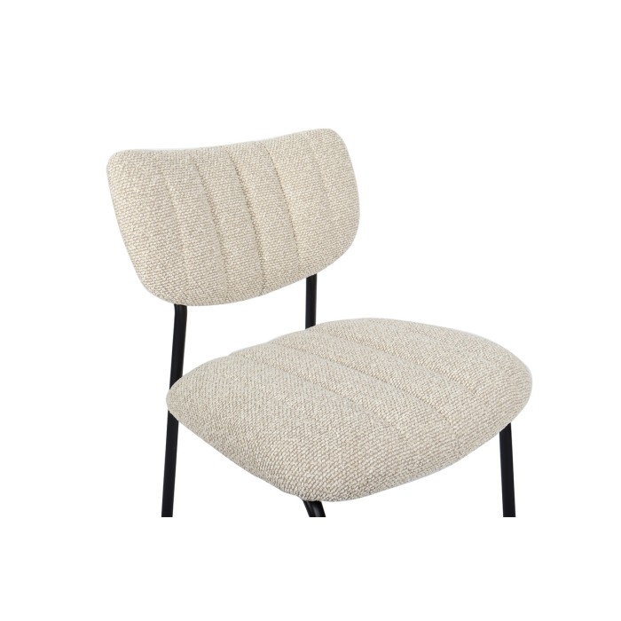 Lot de 2 chaises NORAYA – Tissu beige – Pieds métal – Design compact – Élégance naturelle et épurée 