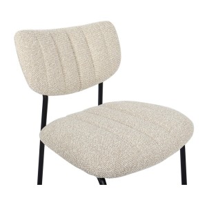 Lot de 2 chaises NORAYA – Tissu beige – Pieds métal – Design compact – Élégance naturelle et épurée 