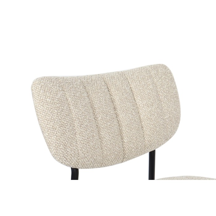 Lot de 2 chaises NORAYA – Tissu beige – Pieds métal – Design compact – Élégance naturelle et épurée 