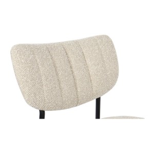 Lot de 2 chaises NORAYA – Tissu beige – Pieds métal – Design compact – Élégance naturelle et épurée 