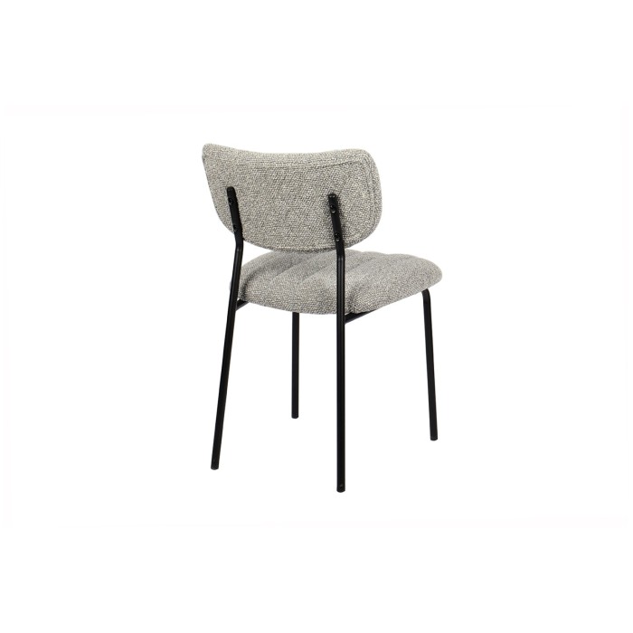 Lot de 2 chaises NORAYA – Tissu gris clair – Pieds métal – Design compact – Élégance moderne et épurée 