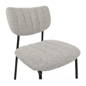 Lot de 2 chaises NORAYA – Tissu gris clair – Pieds métal – Design compact – Élégance moderne et épurée 