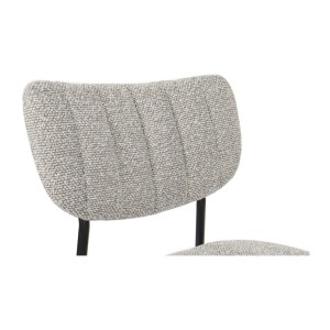 Lot de 2 chaises NORAYA – Tissu gris clair – Pieds métal – Design compact – Élégance moderne et épurée 
