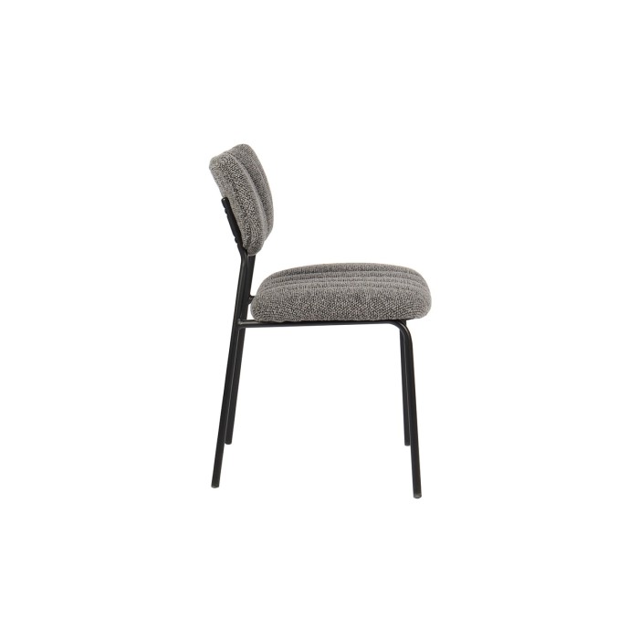 Lot de 2 chaises NORAYA – Tissu gris foncé – Design compact – Pieds métal – Élégance contemporaine 