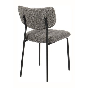 Lot de 2 chaises NORAYA – Tissu gris foncé – Design compact – Pieds métal – Élégance contemporaine 