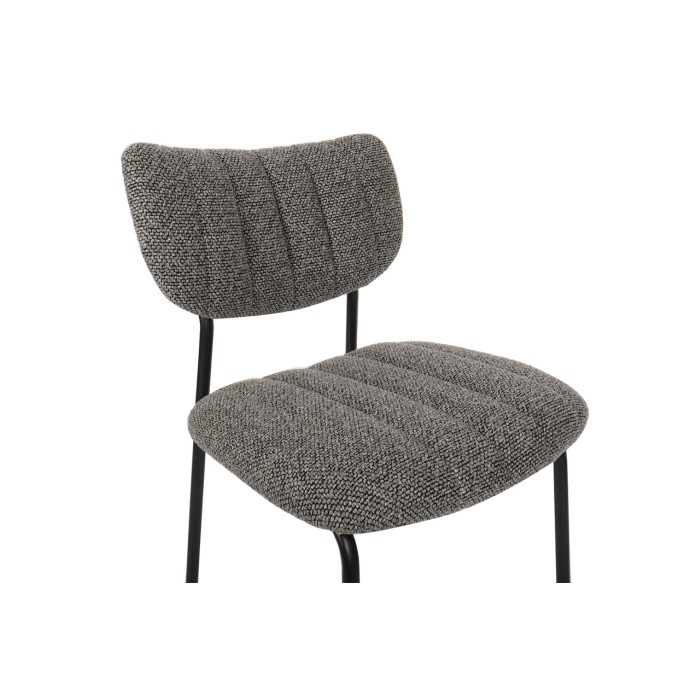 Lot de 2 chaises NORAYA – Tissu gris foncé – Design compact – Pieds métal – Élégance contemporaine 