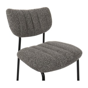 Lot de 2 chaises NORAYA – Tissu gris foncé – Design compact – Pieds métal – Élégance contemporaine 