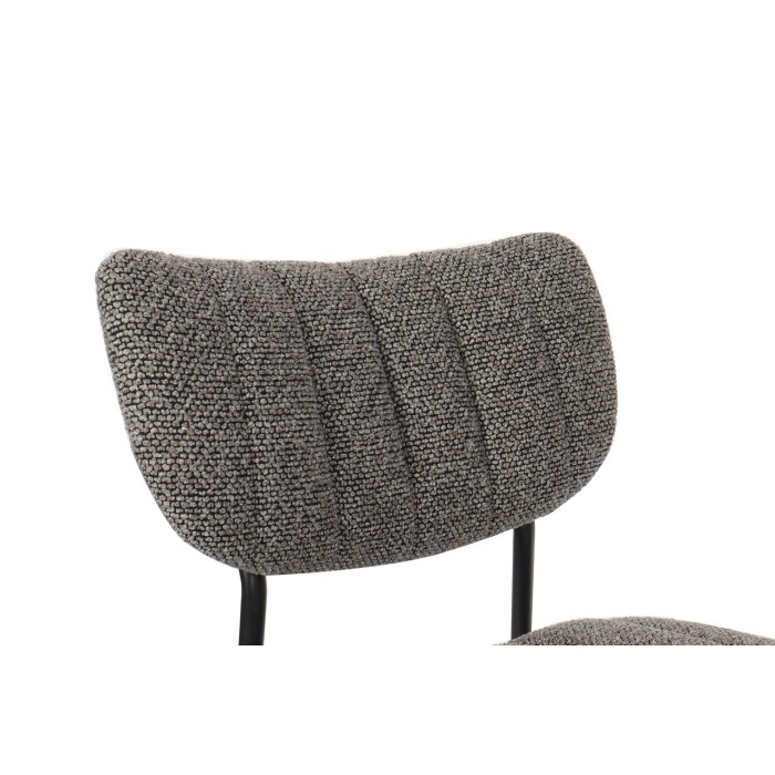 Lot de 2 chaises NORAYA – Tissu gris foncé – Design compact – Pieds métal – Élégance contemporaine 