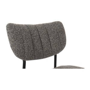 Lot de 2 chaises NORAYA – Tissu gris foncé – Design compact – Pieds métal – Élégance contemporaine 