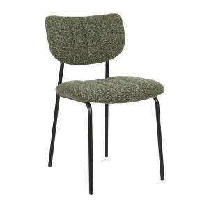 Lot de 2 chaises NORAYA – Tissu vert – Design compact – Pieds métal – Élégance naturelle et moderne 