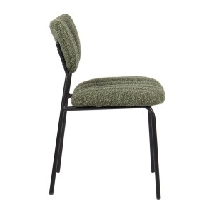 Lot de 2 chaises NORAYA – Tissu vert – Design compact – Pieds métal – Élégance naturelle et moderne 