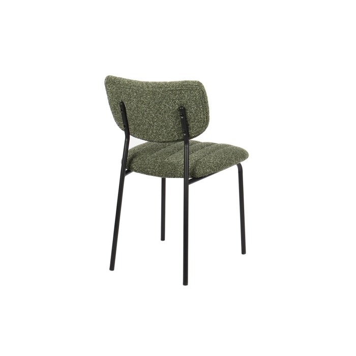 Lot de 2 chaises NORAYA – Tissu vert – Design compact – Pieds métal – Élégance naturelle et moderne 
