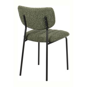 Lot de 2 chaises NORAYA – Tissu vert – Design compact – Pieds métal – Élégance naturelle et moderne 