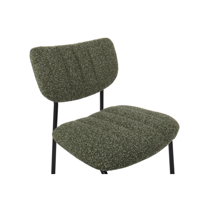 Lot de 2 chaises NORAYA – Tissu vert – Design compact – Pieds métal – Élégance naturelle et moderne 