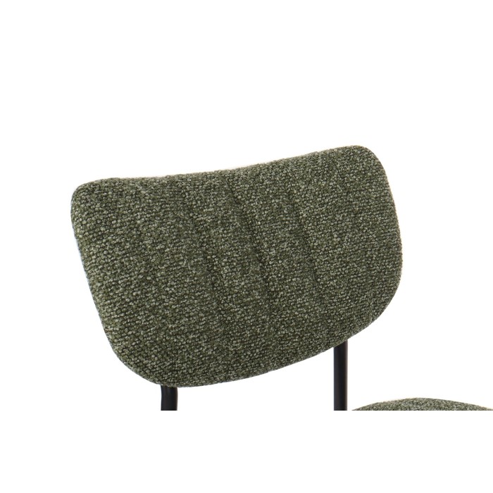 Lot de 2 chaises NORAYA – Tissu vert – Design compact – Pieds métal – Élégance naturelle et moderne 