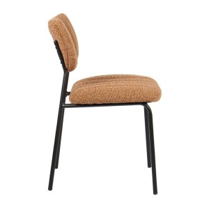 Lot de 2 chaises NORAYA – Tissu orange – Design compact – Pieds métal – Touche colorée et moderne 