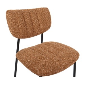 Lot de 2 chaises NORAYA – Tissu orange – Design compact – Pieds métal – Touche colorée et moderne 