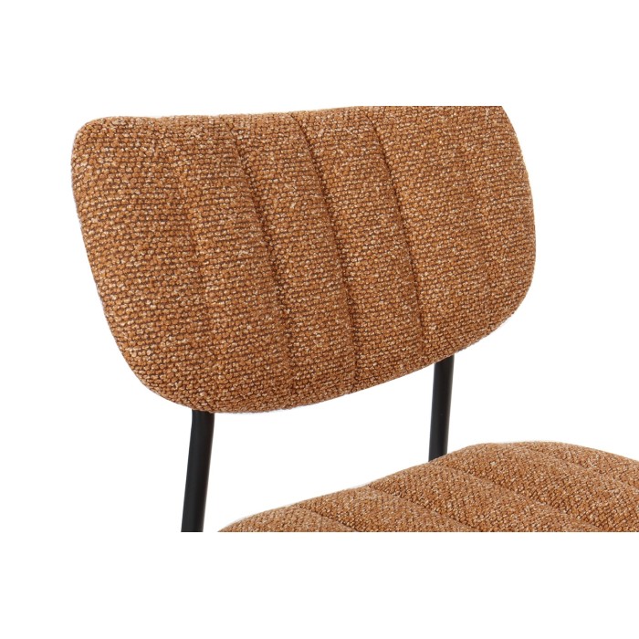 Lot de 2 chaises NORAYA – Tissu orange – Design compact – Pieds métal – Touche colorée et moderne 