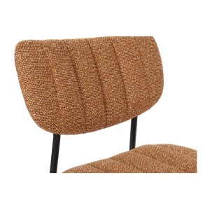 Lot de 2 chaises NORAYA – Tissu orange – Design compact – Pieds métal – Touche colorée et moderne 