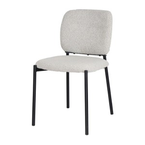 Lot de 2 chaises LYVORA – Tissu beige – Pieds métal – Confort épuré – Design compact et élégant 