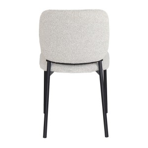 Lot de 2 chaises LYVORA – Tissu beige – Pieds métal – Confort épuré – Design compact et élégant 