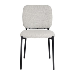 Lot de 2 chaises LYVORA – Tissu beige – Pieds métal – Confort épuré – Design compact et élégant 