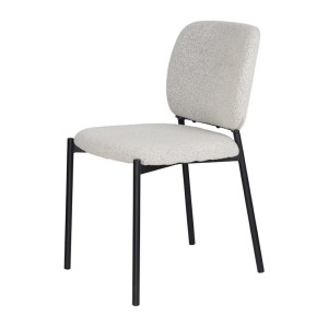 Lot de 2 chaises LYVORA – Tissu beige – Pieds métal – Confort épuré – Design compact et élégant 