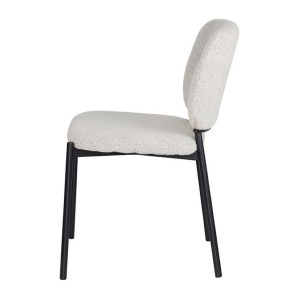 Lot de 2 chaises LYVORA – Tissu beige – Pieds métal – Confort épuré – Design compact et élégant 