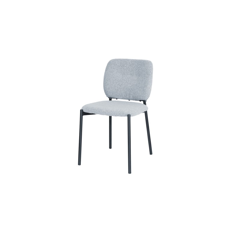 Lot de 2 chaises LYVORA – Tissu gris clair – Pieds métal – Design moderne – Format compact et élégant