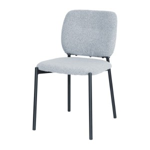 Lot de 2 chaises LYVORA – Tissu gris clair – Pieds métal – Design moderne – Format compact et élégant