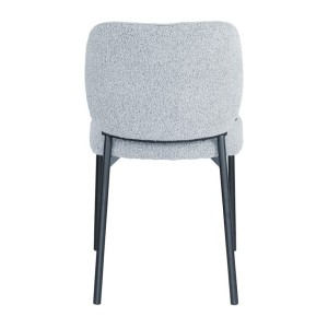 Lot de 2 chaises LYVORA – Tissu gris clair – Pieds métal – Design moderne – Format compact et élégant 