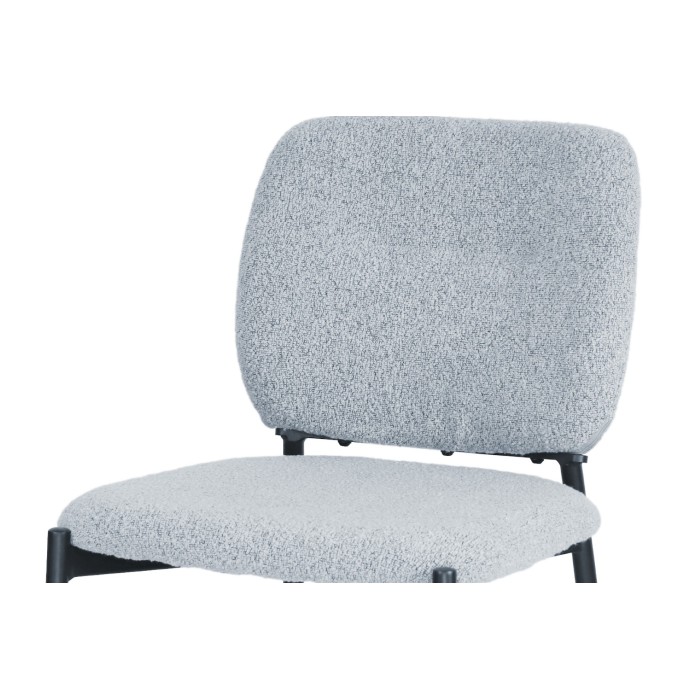 Lot de 2 chaises LYVORA – Tissu gris clair – Pieds métal – Design moderne – Format compact et élégant 