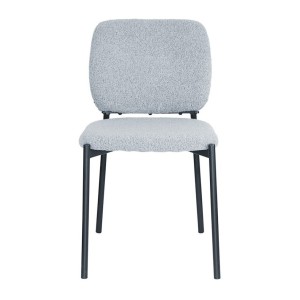 Lot de 2 chaises LYVORA – Tissu gris clair – Pieds métal – Design moderne – Format compact et élégant 