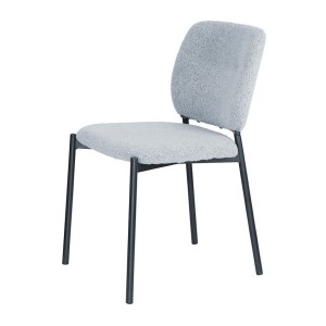 Lot de 2 chaises LYVORA – Tissu gris clair – Pieds métal – Design moderne – Format compact et élégant 