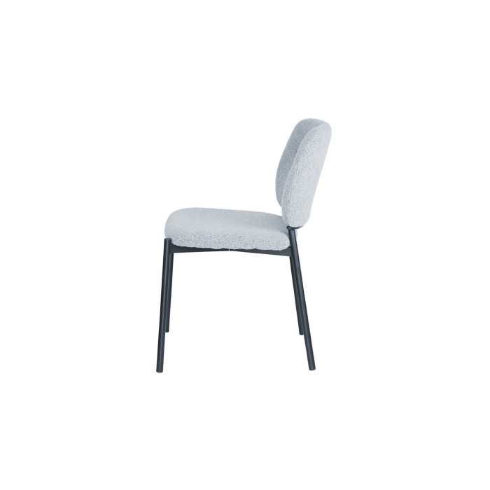 Lot de 2 chaises LYVORA – Tissu gris clair – Pieds métal – Design moderne – Format compact et élégant 