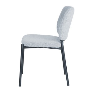 Lot de 2 chaises LYVORA – Tissu gris clair – Pieds métal – Design moderne – Format compact et élégant 