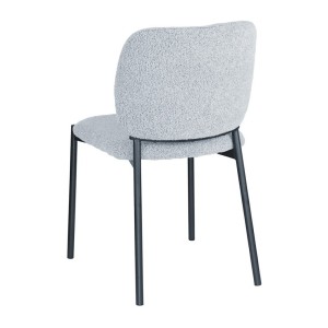 Lot de 2 chaises LYVORA – Tissu gris clair – Pieds métal – Design moderne – Format compact et élégant 