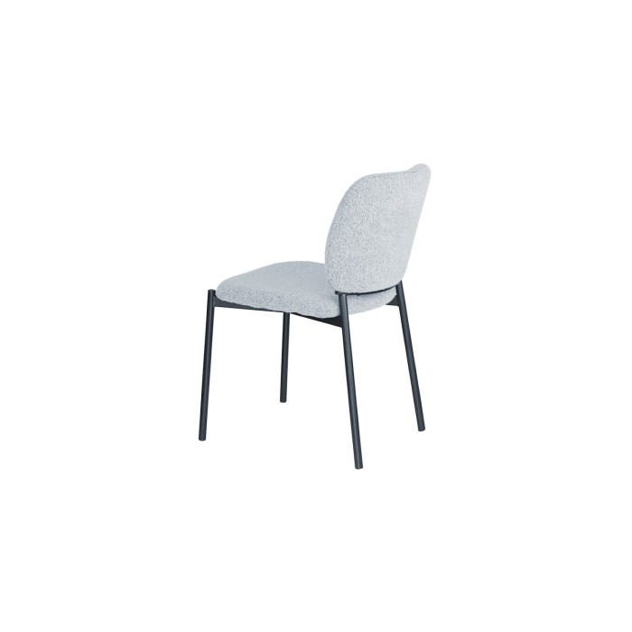 Lot de 2 chaises LYVORA – Tissu gris clair – Pieds métal – Design moderne – Format compact et élégant 