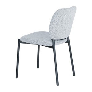 Lot de 2 chaises LYVORA – Tissu gris clair – Pieds métal – Design moderne – Format compact et élégant 