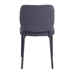 Lot de 2 chaises LYVORA – Tissu gris foncé – Design compact – Pieds métal – Élégance sobre et moderne 