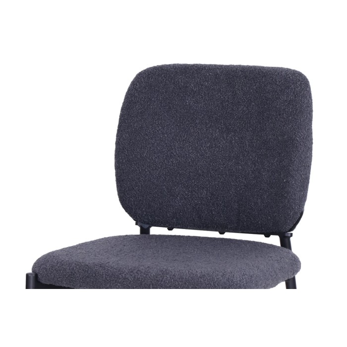 Lot de 2 chaises LYVORA – Tissu gris foncé – Design compact – Pieds métal – Élégance sobre et moderne 