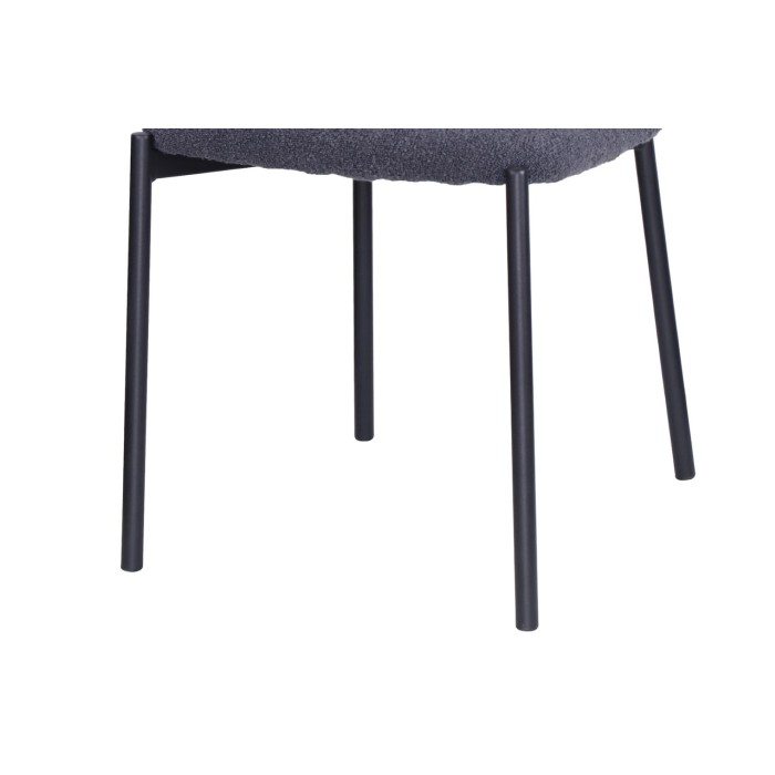Lot de 2 chaises LYVORA – Tissu gris foncé – Design compact – Pieds métal – Élégance sobre et moderne 